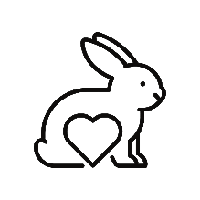 Cruelty-free bunny with heart logo