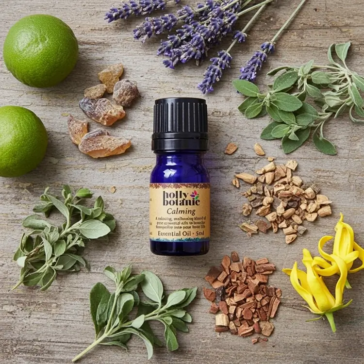 Calming essential oil blend showing scent profile