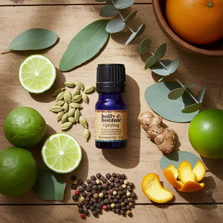 Uplifting essential oil blend showing scent profile