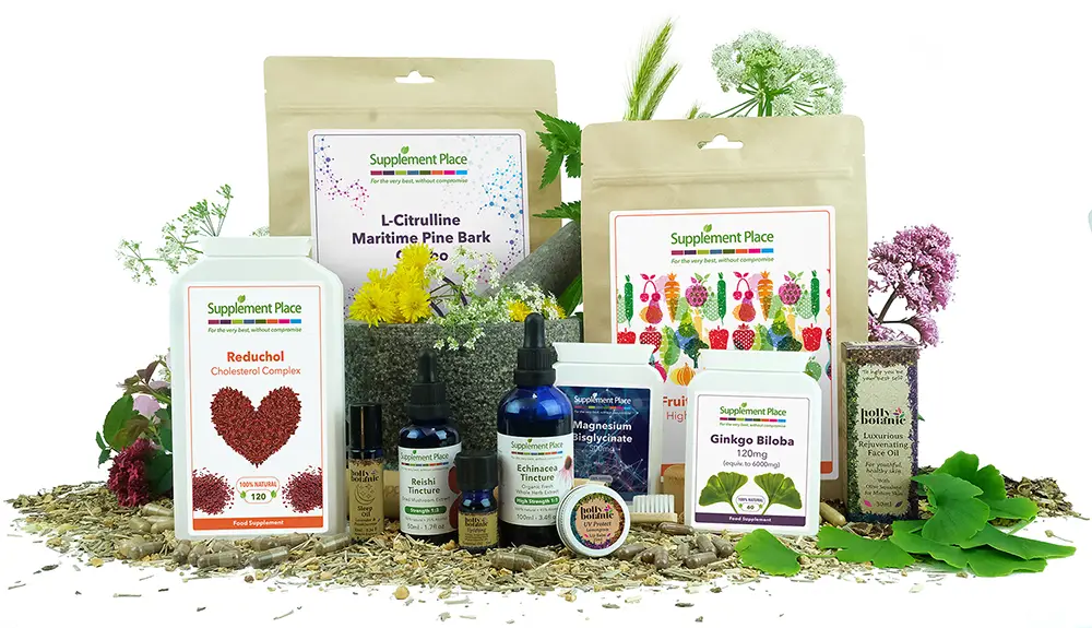 Supplement Place homepage image. A range of vitamins and supplements for health and wellbeing.