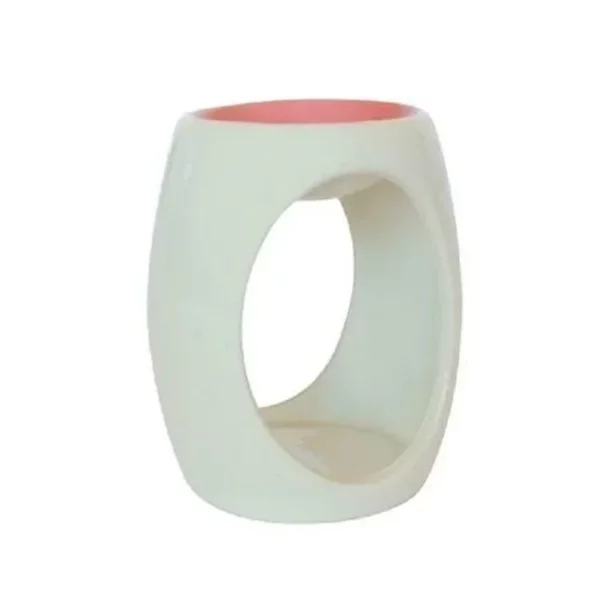 Oil burner, ceramic, pink. For use with essential oils or wax melts.