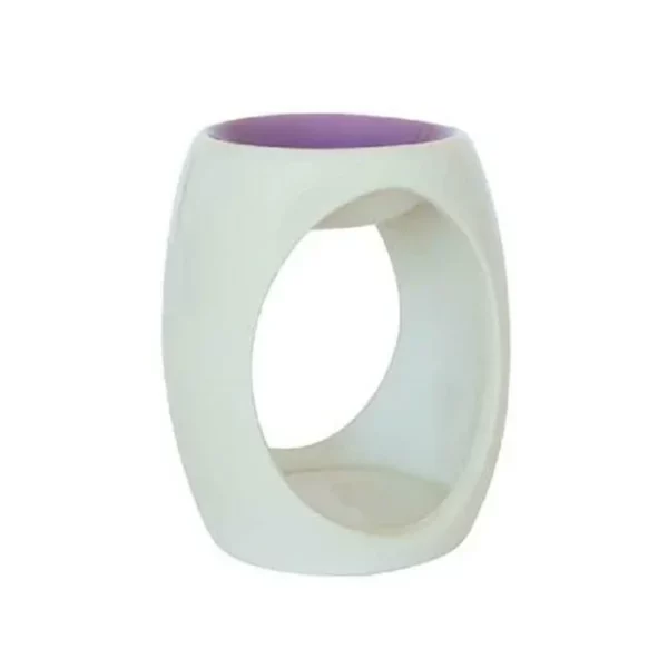 Oil burner, ceramic, purple. For use with essential oils or wax melts.
