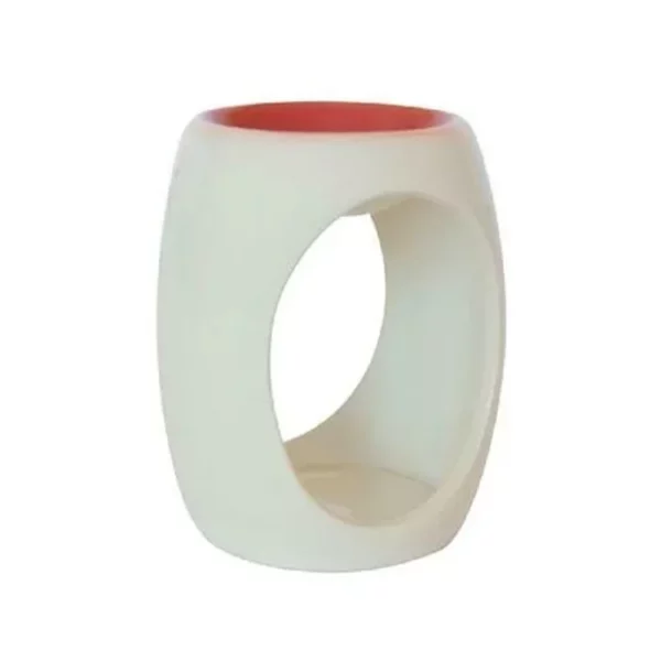 Oil burner, ceramic red. For use with essential oils or wax melts.