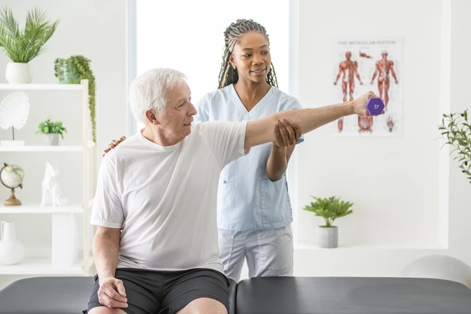 Physiotherapy can speed up recovery from muscle strain.