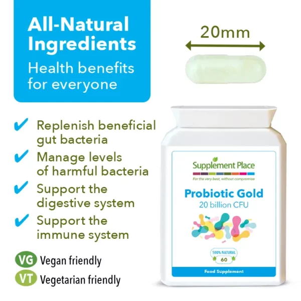 Probiotic Gold Capsules Benefits Image.