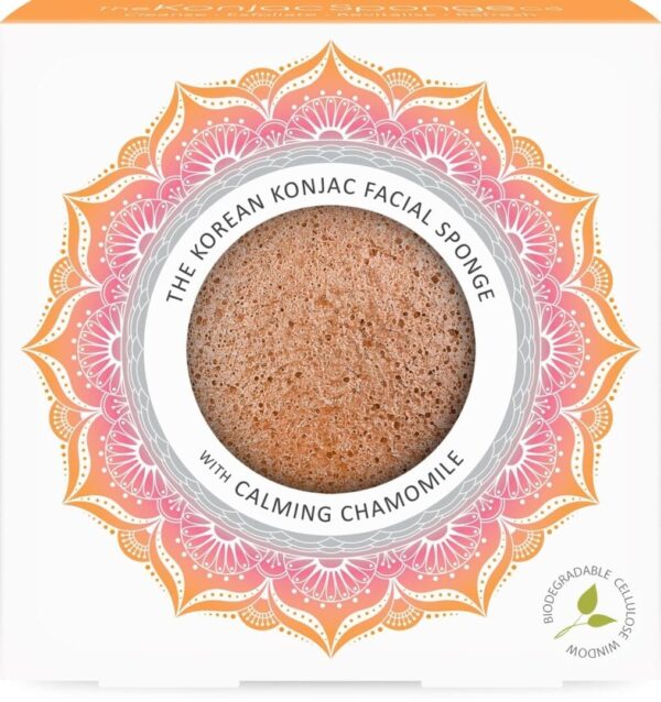 Konjac Facial Sponge | Calming for Irritated and Sensitive Skin | Chamomile & Pink Clay