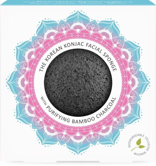 Konjac Facial Sponge | Purifying for Problematic, Spot-Prone Skin | Bamboo Charcoal