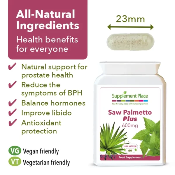 Saw Palmetto Plus Capsules Benefits Image.