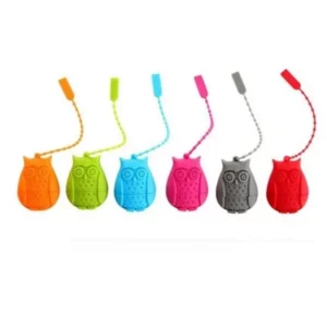 silicone owl infuser for loose tea multicolours