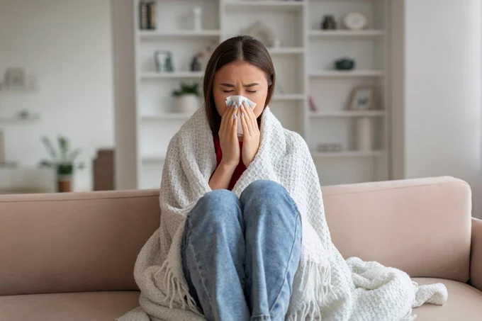 A weakened immune system can be caused by a poor diet, stress, lack of sleep and inadequate amounts of exercise.
