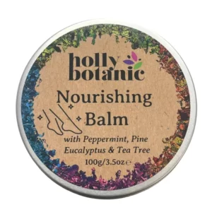 Nourishing body balm with peppermint, tea tree, eucalyptus and pine by Holly Botanic, 100g tin