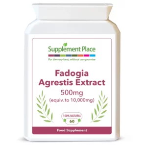 Fadogia Agrestis 500mg capsules of a 20:1 extact, equivalent to 10,000mg pure herb. Available in 60, 120 or 240 capsules. Sent in a recyclable plastic, letter-box friendly pot.