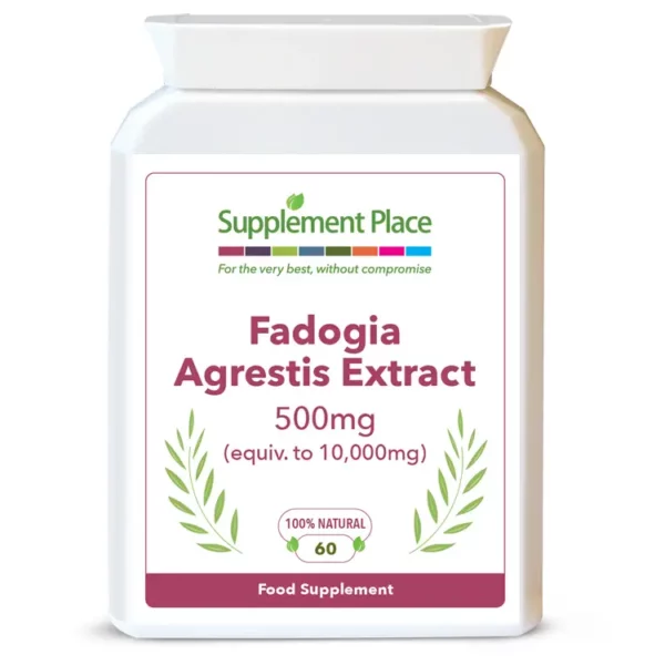Fadogia Agrestis 500mg capsules of a 20:1 extact, equivalent to 10,000mg pure herb. Available in 60, 120 or 240 capsules. Sent in a recyclable plastic, letter-box friendly pot.