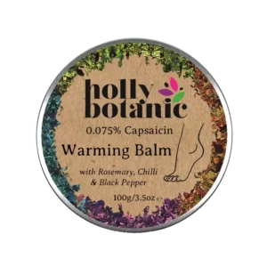 Warming balm with 0.075% capsaicin, rosemary, chilli and black pepper
