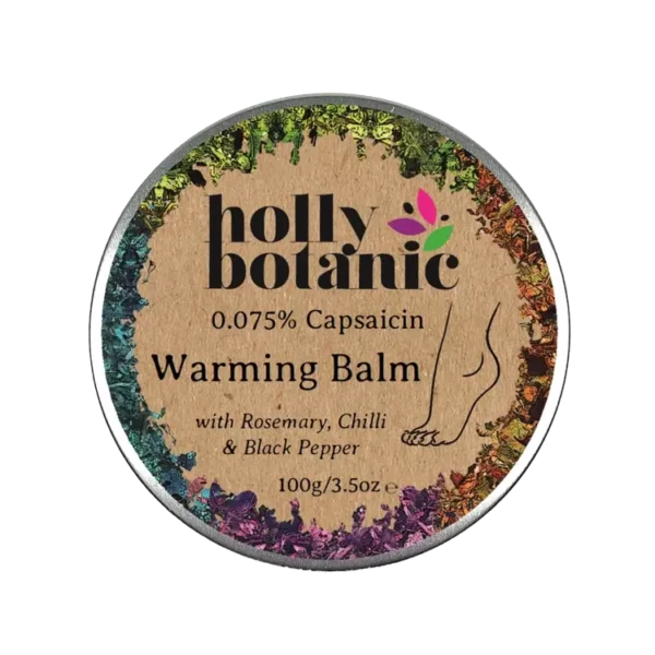 Warming balm with 0.075% capsaicin, rosemary, chilli and black pepper
