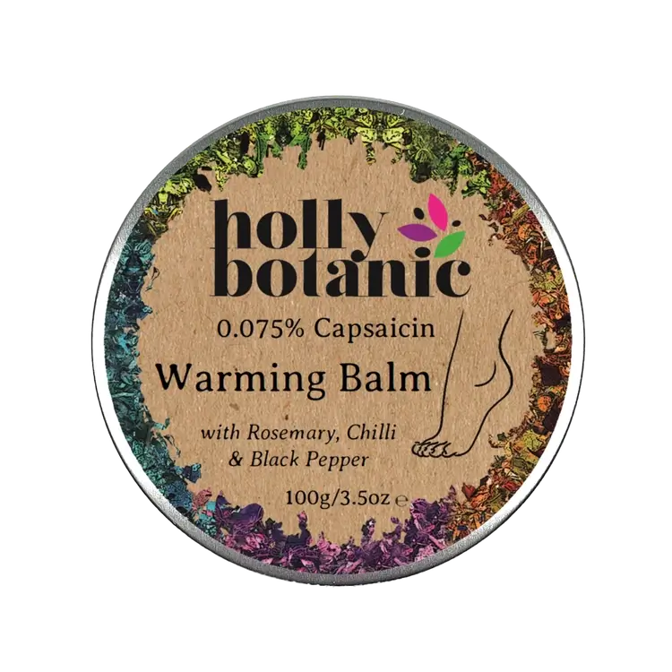 Warming balm with 0.075% capsaicin, rosemary, chilli and black pepper