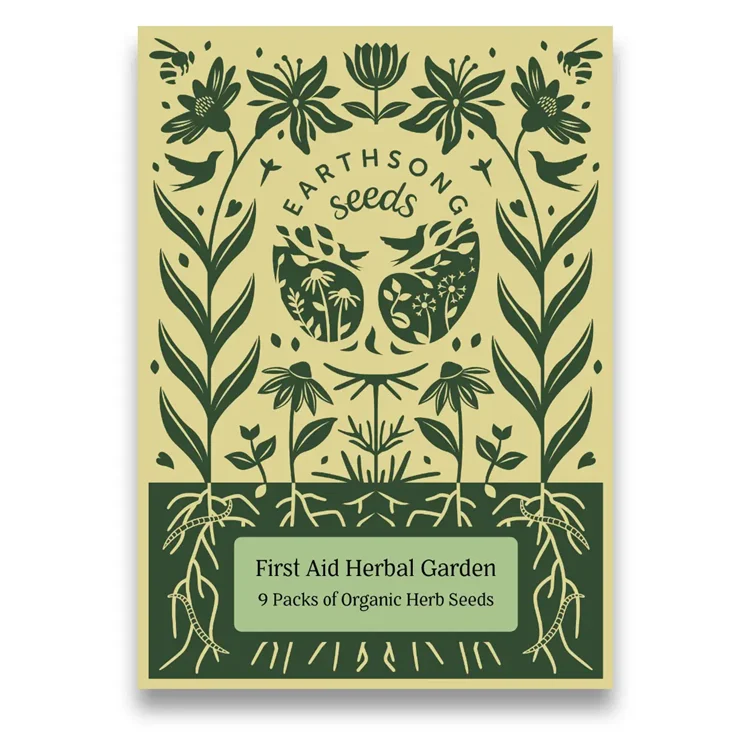 First Aid Herbal Garden Seeds - 9 packets of seeds to grow your own first aid kit.