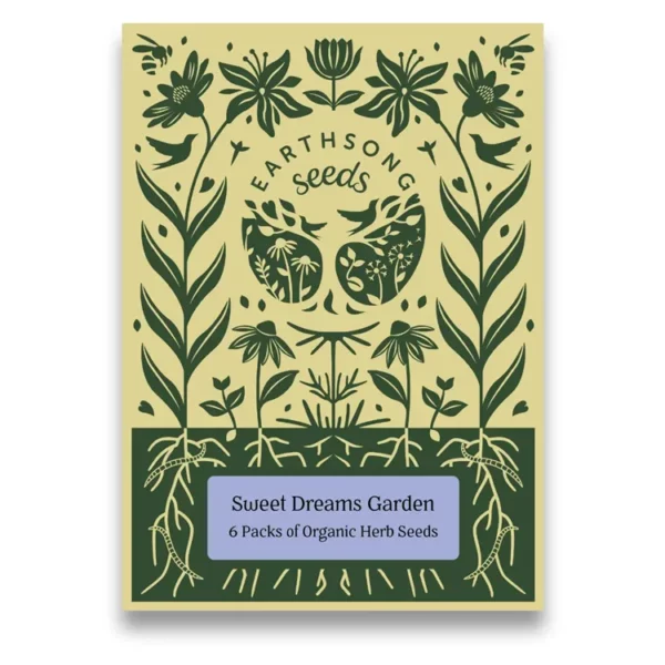 Sweet Dreams Garden organic herb seeds. A selection of herb seeds to sow, grow and harvest to help relax and sleep.