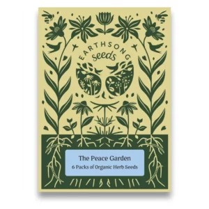 The Peace Garden, 6 organic herb seeds to sow and grow. Includes lemon balm, marshmallow, skullcap, st johns wort and wood betony.