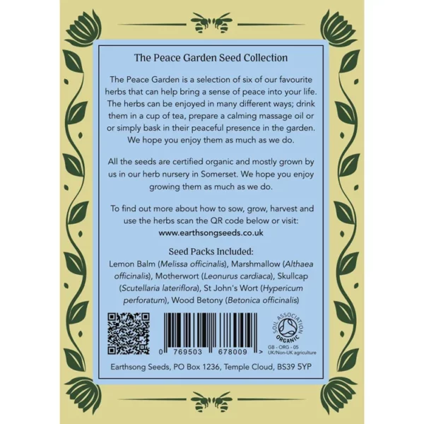 The Peace Garden - organic herbs seeds to create your own garden of peace