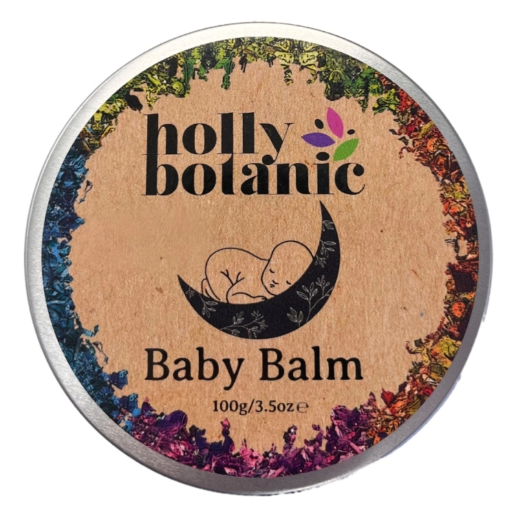 Baby balm by Holly Botanic is a gentle and natural balm designed for nappy rash, eczema or baby massage. A 100g aluminium, recyclable tin.