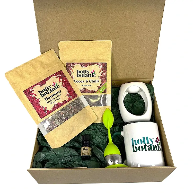 Duvet Day gift set presented in a cardboard, magnetic-close gift box.