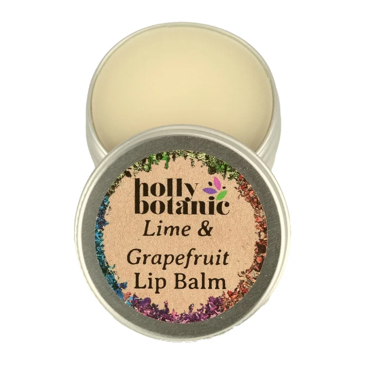 A natural, nourishing lip balm with added lime & grapefruit essential oils. Supplied in a recyclable aluminium tin.