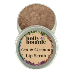 Oat & Coconut Lip scrub supplied in a recyclable, aluminium tin.