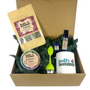 Sweet dreams gift set by Holly botanic. Presented in a magnetic-close cardboard box