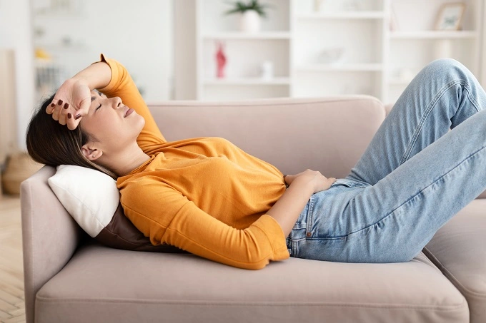 Common symptoms of hormonal inbalance can include severe period pain, fatigue, hair thinning and mood swings.