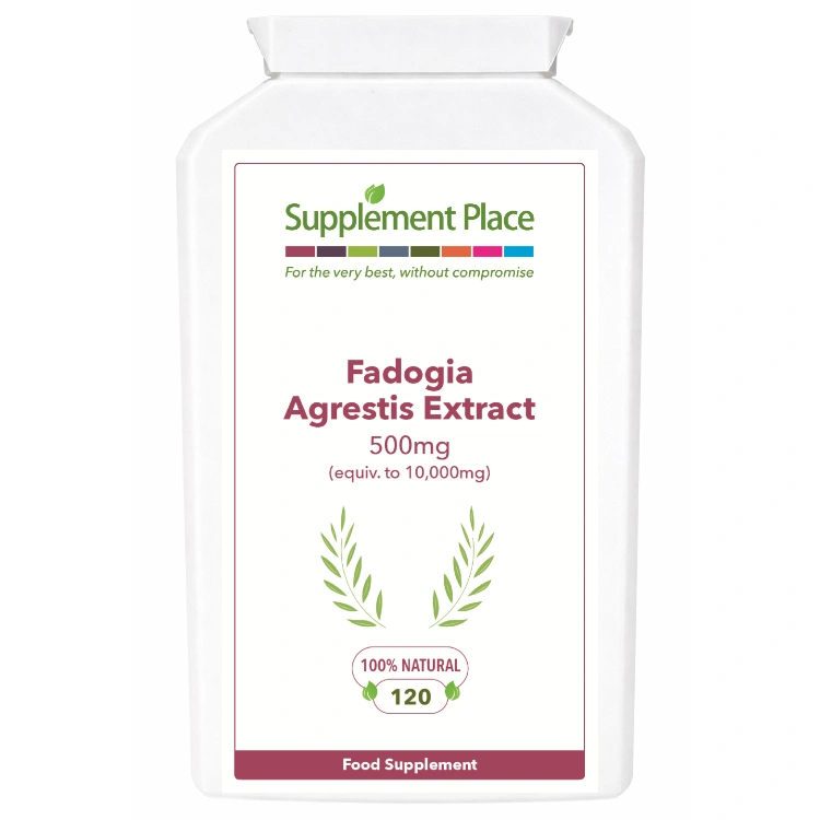 Fadogia Agrestis Extract, 500mg capsules, equivalent to 10,000mg. 120 capsules supplied in a recyclable, letterbox-friendly pot.