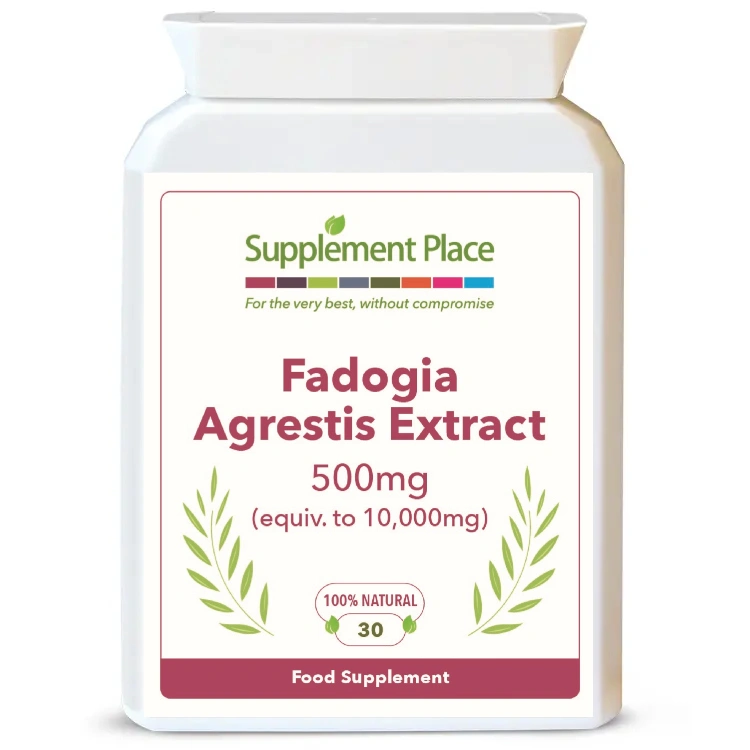 Fadogia Agrestis Extract, 500mg equivalent to 10,000mg. 30 capsules supplied in a recyclable, letterbox-friendly pot.