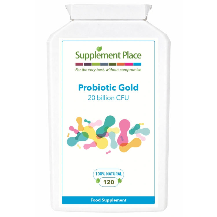 Probiotic Gold - 20 billion CFU, 120 capsules supplied in a recyclable, letterbox-friendly pots.
