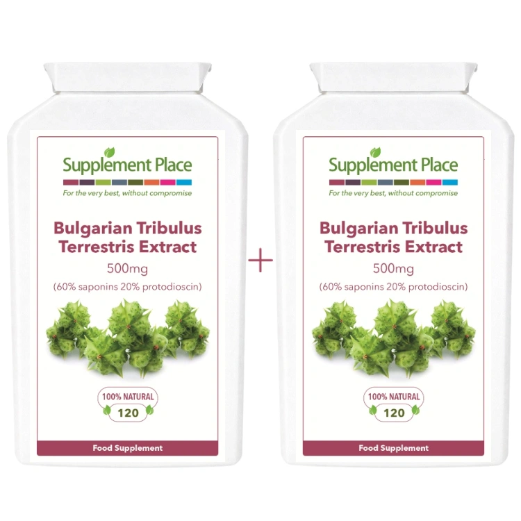 Bulgarian tribulus terrestris, 500mg capsules, 60% saponins, 20% protodioscin. 5mg black pepper extract. 240 capsules Supplied in 2 x recyclable, letterbox-friendly pots.