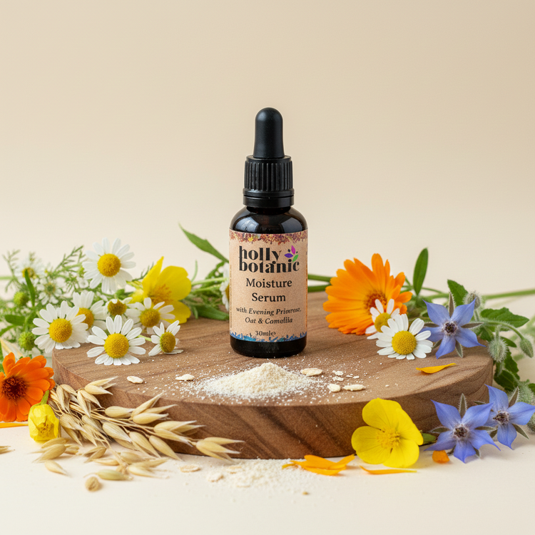 Moisture serum with chamomile, calendula, oat, evening primrose and borage