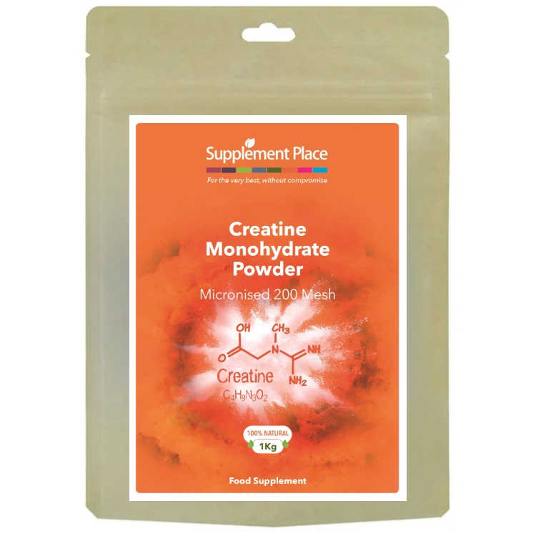Creatine monohydrate powder, micronised 200 mesh. 1kg pouch.