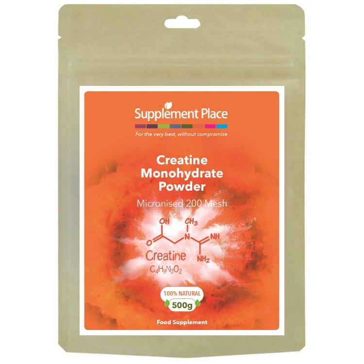 Creatine monohydrate powder, micronised 200 mesh. 500g pouch.