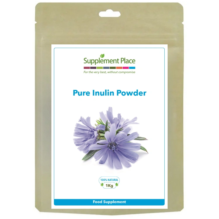 Pure inulin powder from chicory root. 1kg pouch