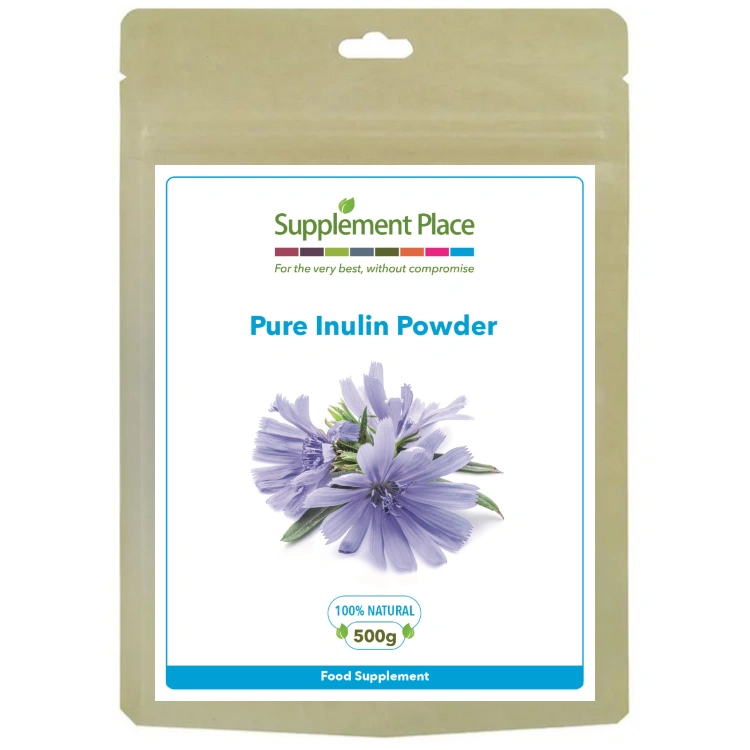 Pure inulin powder from chicory root. 500 pouch