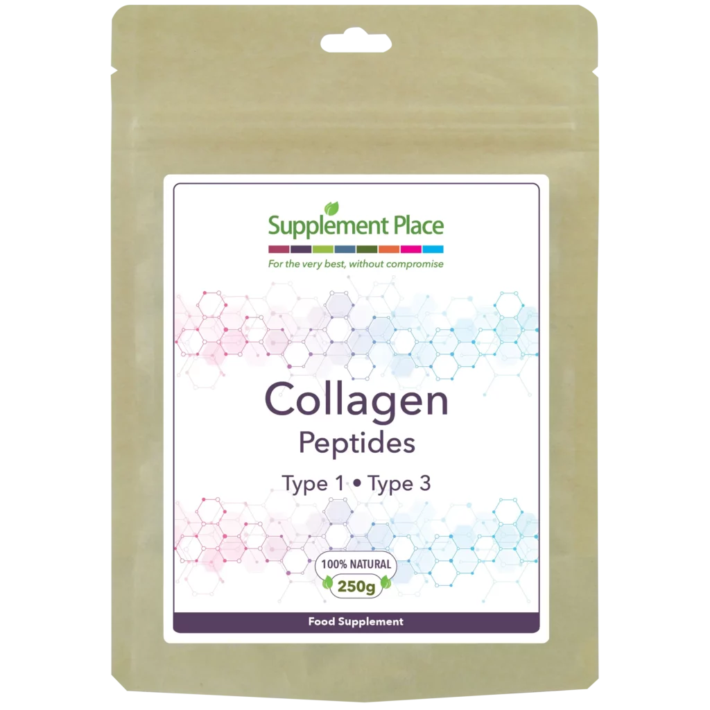 Bovine collagen peptides powder - pure. Made from beef hide from grass-fed cattle. Halal and kosher certified, pure collagen.
