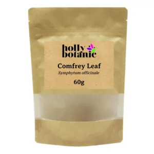 60g Comfrey Leaf supplied in a recyclable, heat-sealed pouch.