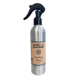 Cooling Mist by Holly Botanic. 250ml recyclable, aluminium spray bottle.