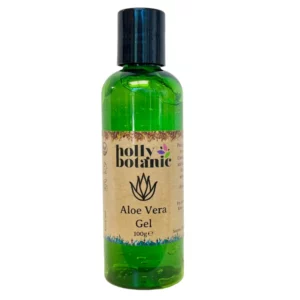 Pure aloe vera gel in a recyclable 100g bottle with disc top flip cap.