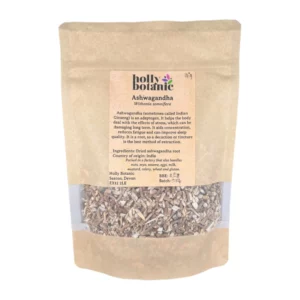 Ashwagandha herb supplied in recyclable, heat-sealed pouches. Available in small, medium or large.