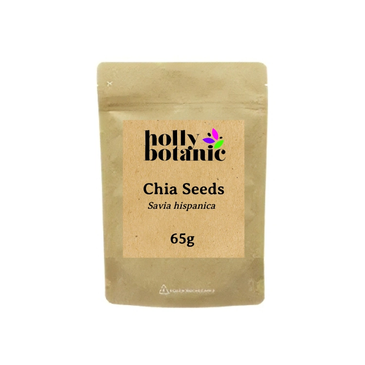 Chia Seeds supplied in recyclable, heat-sealed pouches.
