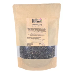 Comfrey Leaf supplied in recyclable, heat-sealed pouches. Available in small, medium or large.