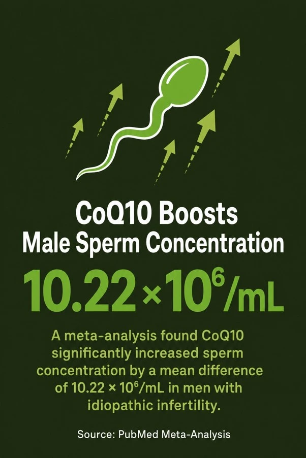 CoQ10 supplementation can significantly increased sperm concentration