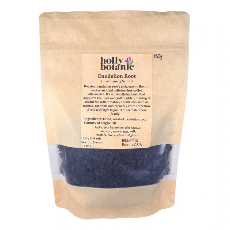 Dandelion Root supplied in recyclable, heat-sealed pouches. Available in small, medium or large.