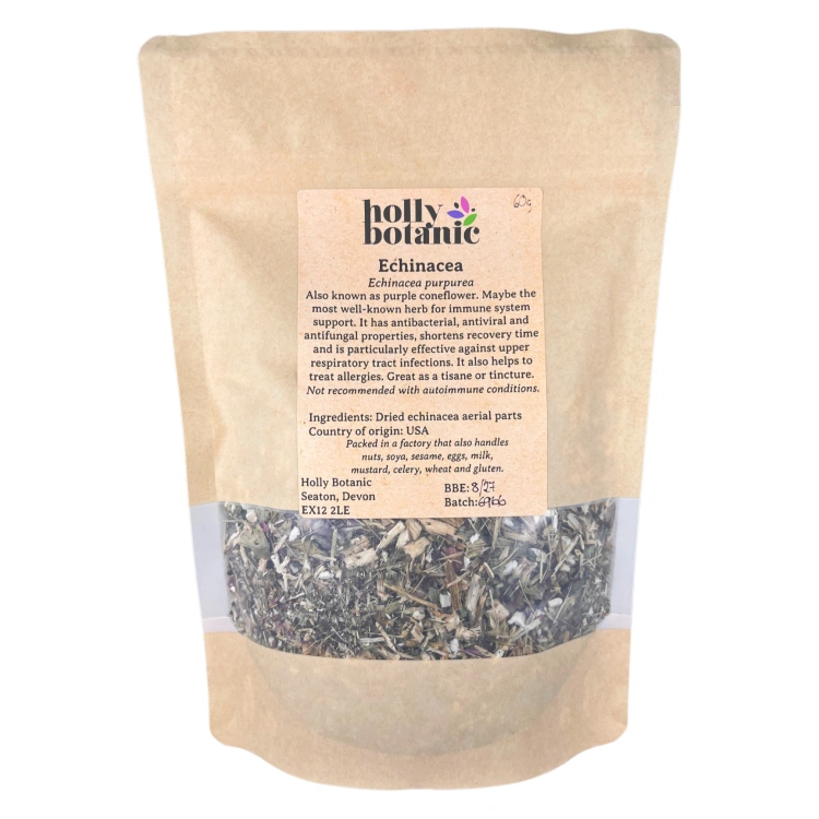Echinacea supplied in recyclable, heat-sealed pouches. Available in small, medium or large.