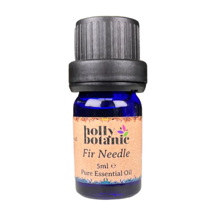 Fir needle essential oil available in either 5ml or 10ml blue glass, recyclable dropper bottles.